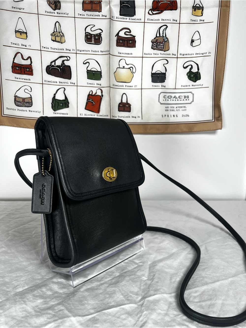 Vintage Coach Navy Blue Scooter Bag 9893- Made in the USA 1998